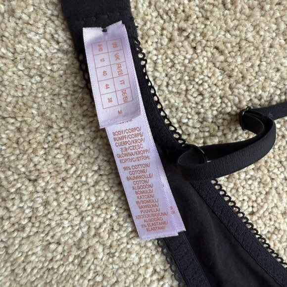Savage X Fenty Cotton Essentials Lace-Trim Bralette, Black Caviar, size M - Picture 6 of 6